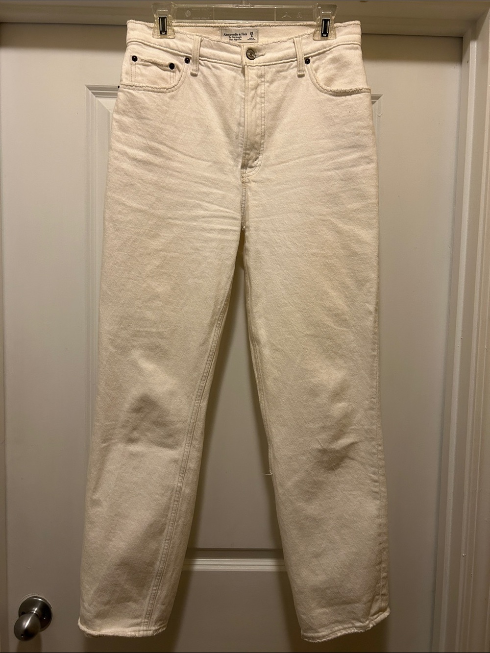 Abercrombie Cream Straight-Leg Jeans